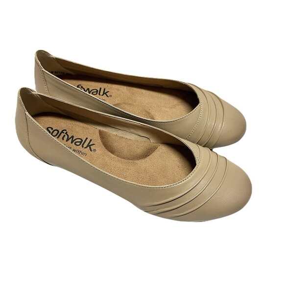 NEW SoftWalk Womens Size 6 Mocha Leather Safi Ballet Flat Arch Support $105 - Picture 1 of 9